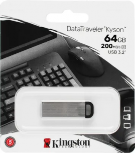 Флешка USB 64Gb Kingston DataTraveler Kyson &lt;DTKN/64GB&gt; USB3.2 Flash Drive 64Gb (RTL)