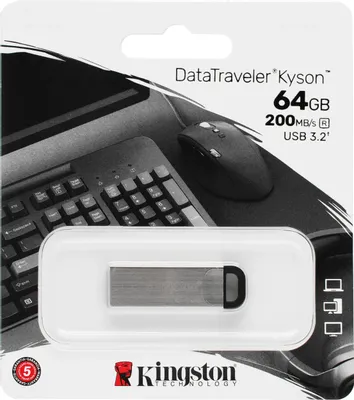 Флешка USB 64Gb Kingston DataTraveler Kyson &amp;lt;DTKN/64GB&amp;gt; USB3.2 Flash Drive 64Gb (RTL)
