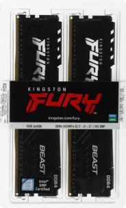 Оперативная память 16Gb Kingston Fury Beast &lt;KF436C17BBK2/16&gt; DDR4 DIMM 2x8Gb KIT &lt;PC4-28800&gt; CL17