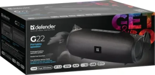 Колонка портативная Defender G22, 20Вт, черный [65122]
